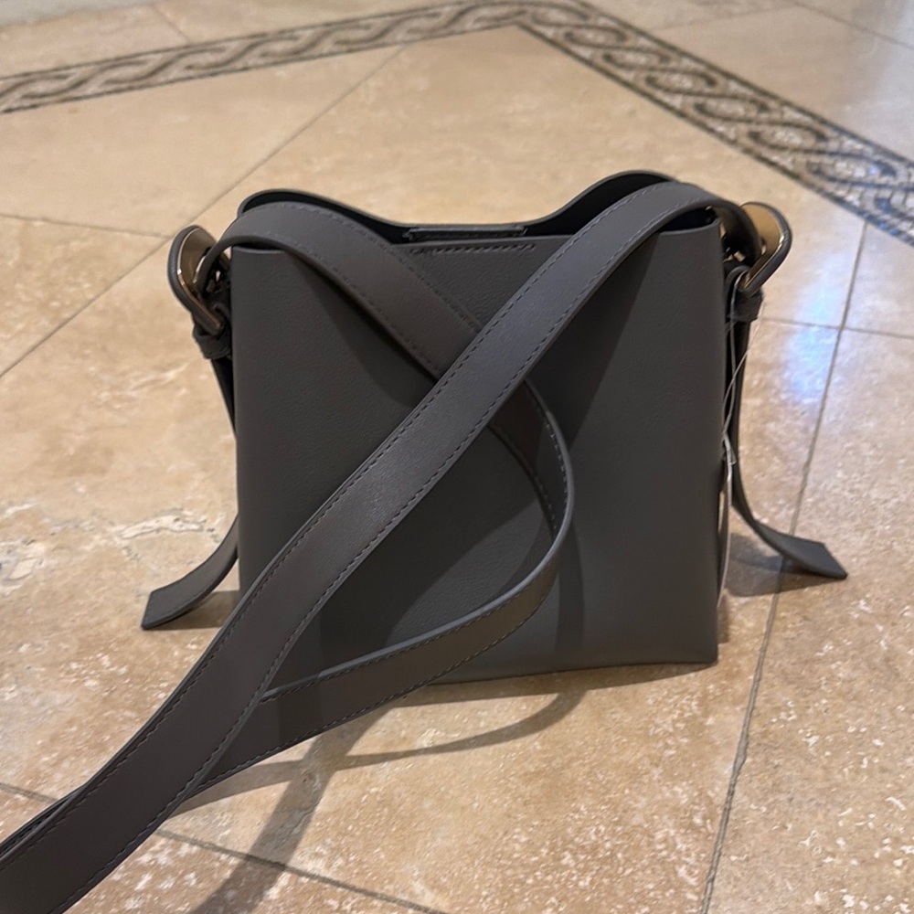 Minimalist Gray Crossbody Bag - Women